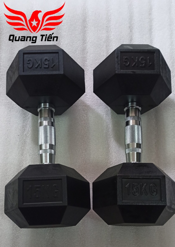 Tạ tay cao su lục giác cao cấp Iron Bull 15kg nhập khẩu ( giá 1 quả )