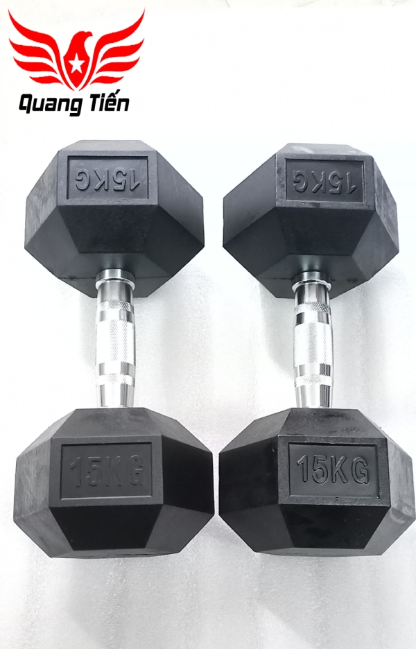 Tạ tay cao su lục giác cao cấp Iron Bull 15kg nhập khẩu ( giá 1 quả )