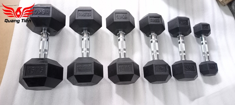 Tạ tay cao su lục giác cao cấp Iron Bull 15kg nhập khẩu ( giá 1 quả )