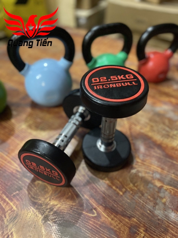 Tạ tay thép bọc cao su IronBull IR03 nhập khẩu chính hãng (giá 1 quả)