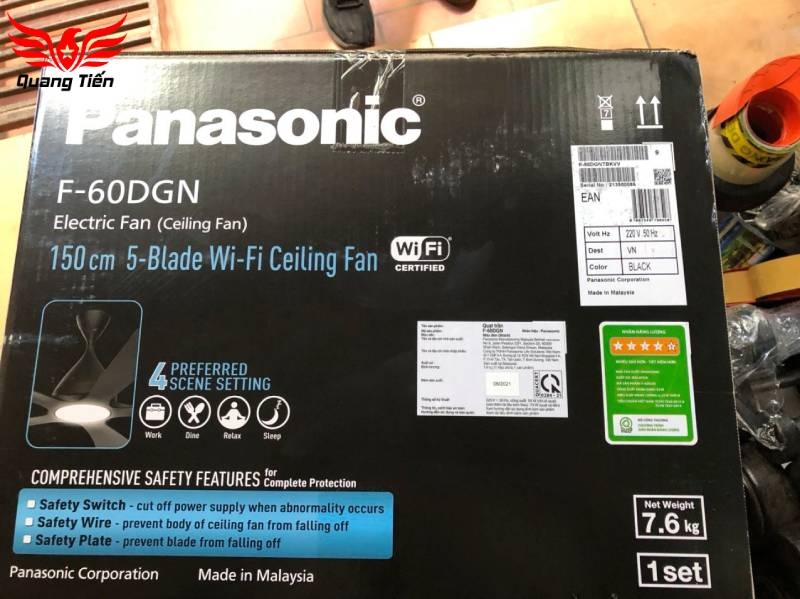 Quạt Trần 5 cánh Panasonic F‑60DGN