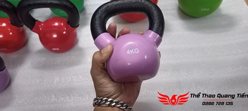 Tạ ấm - tạ bình vôi bọc cao su cao cấp 4 kg Iron Bull nhập khẩu (Giá 1 quả)
