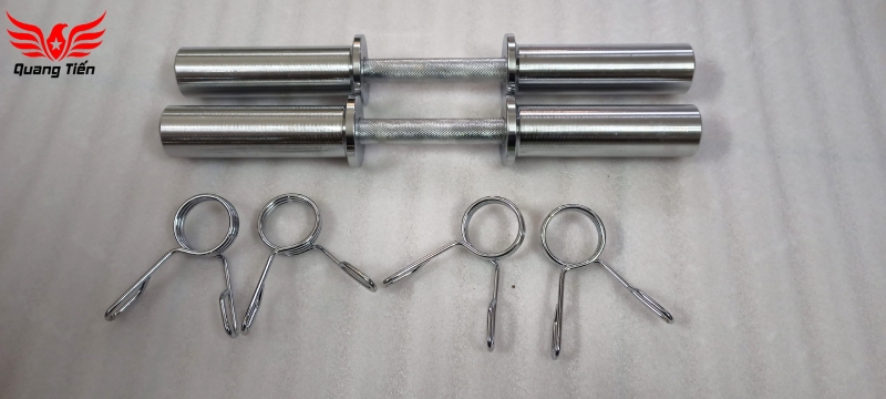 Đòn tạ tay dài 50cm phi 50 hàng nhập khẩu tặng kèm 4 kẹp  dùng cho tạ cao su QT105 (giá 1 chiếc)