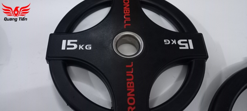 Tạ bánh đĩa cao su cao cấp Iron Bull 15kg nhập khẩu tem đỏ trắng chính hãng