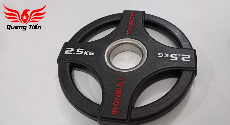 Tạ bánh đĩa cao su cao cấp Iron Bull 2.5kg nhập khẩu tem đỏ trắng chính hãng