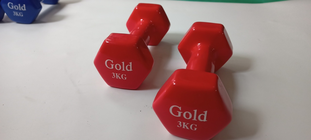 Tạ tay cao su cao cấp 3 kg đỏ ( giá 1 chiếc)