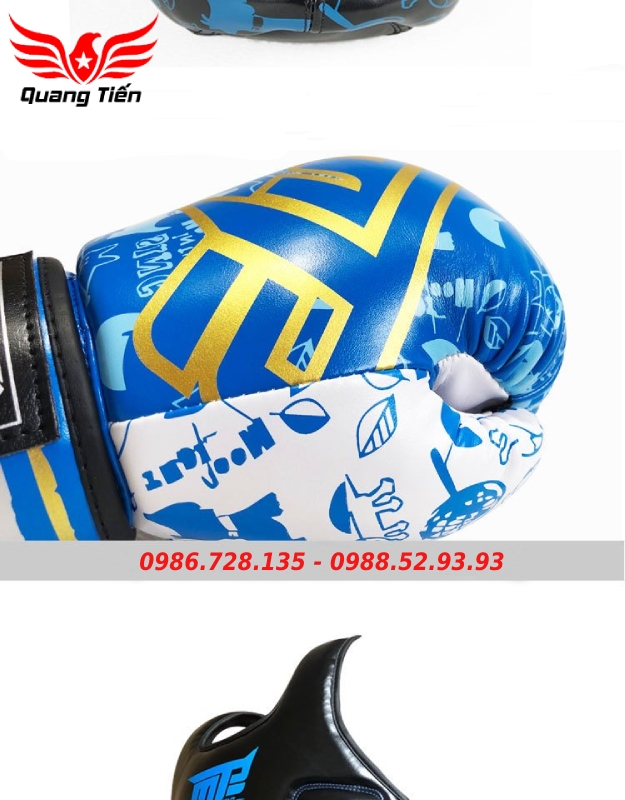 Găng tay boxing mini màu xanh cho trẻ em MTB 6oz 5.0