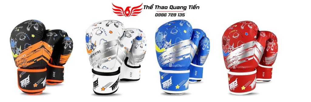 Găng tay boxing mini màu trắng MTB trẻ em 6oz 6.0 new cá tính new 2025