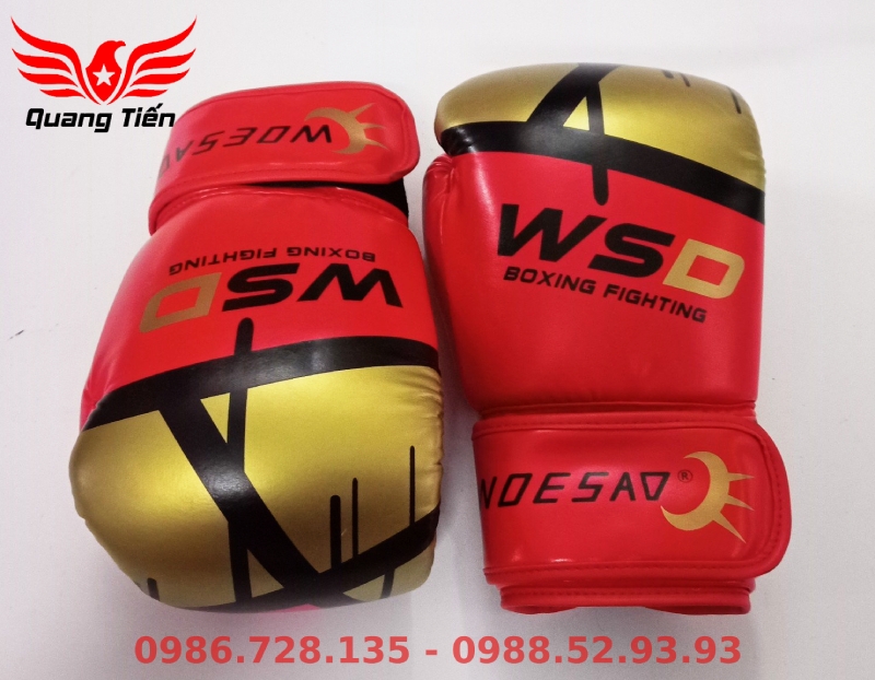 Găng tay boxing WSD chính hãng màu đỏ vàng