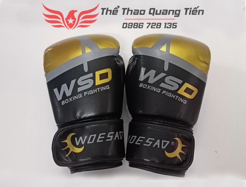Găng tay boxing WSD chính hãng màu Đen Vàng