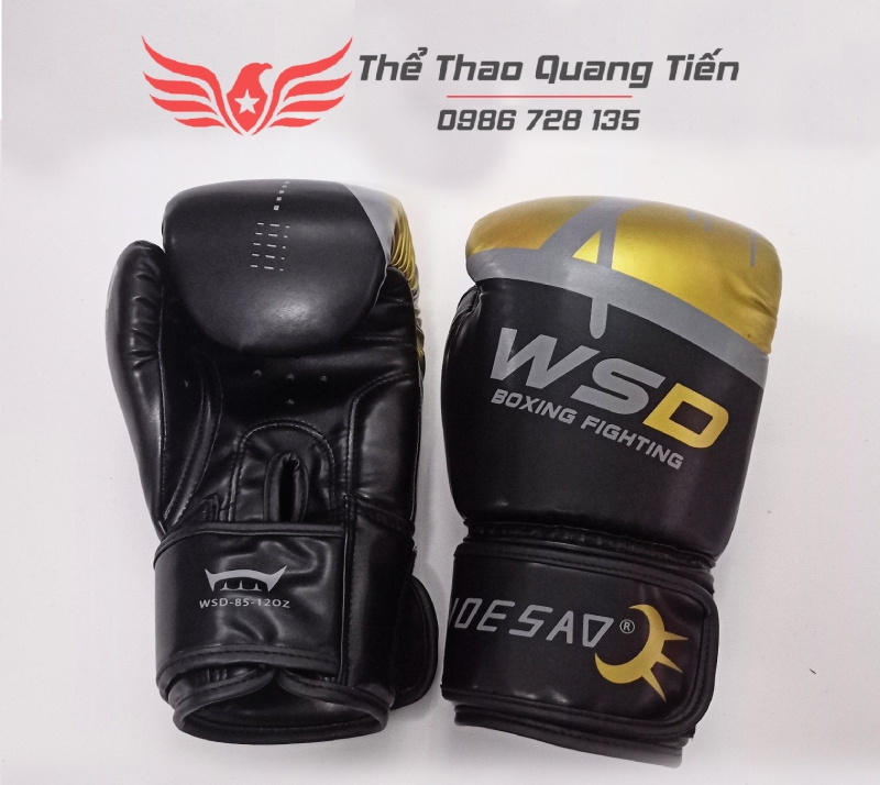 Găng tay boxing WSD chính hãng màu Đen Vàng