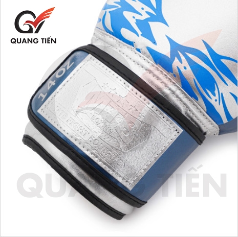 Găng tay boxing MTB new 2026 bạc kim màu Xanh