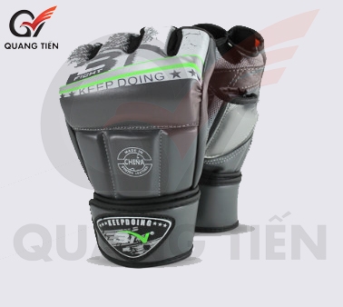 Găng Tay hở ngón MMA BN Găng tay BN MMA cao cấp - MMA Gloves - màu xanh