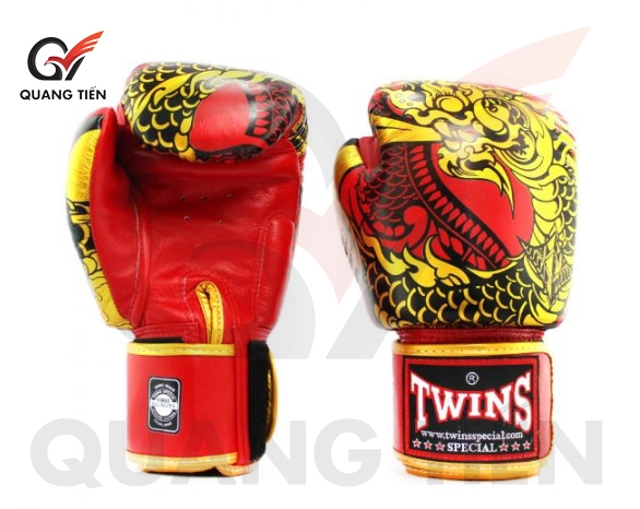 Găng Tay Boxing Twins FBGVL3-52 RỒNG NAGAS GOLD/RED
