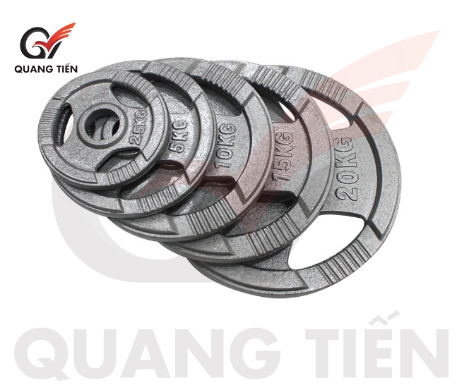 Tạ bánh sắt 5kg olympic sơn tĩnh điện cao cấp chính hãng (phi 28)