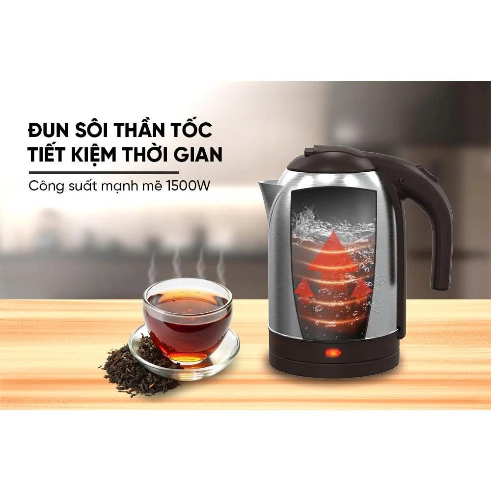 Ấm siêu tốc Inox 1.8L Sunhouse SHD1185