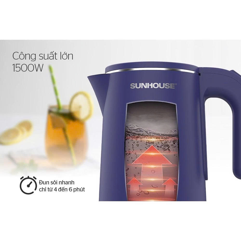 Ấm siêu tốc inox 2 lớp 1.8L Sunhouse SHD1355