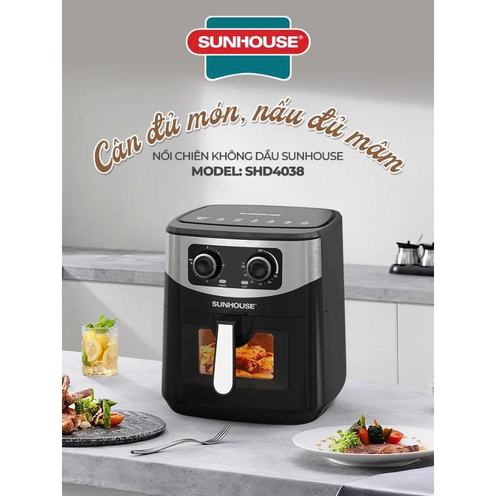 Nồi chiên không dầu 10.5L Sunhouse SHD4038
