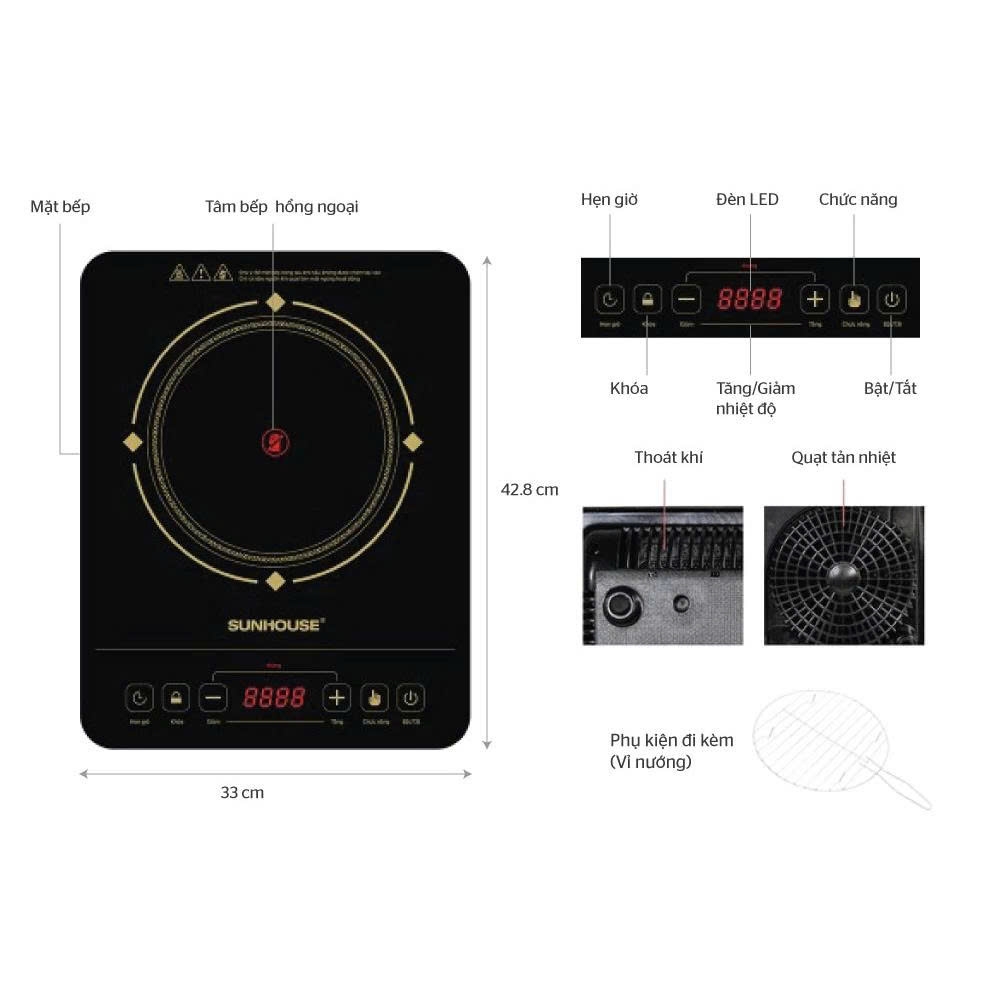 Bếp hồng ngoại cảm ứng Sunhouse SHD6014