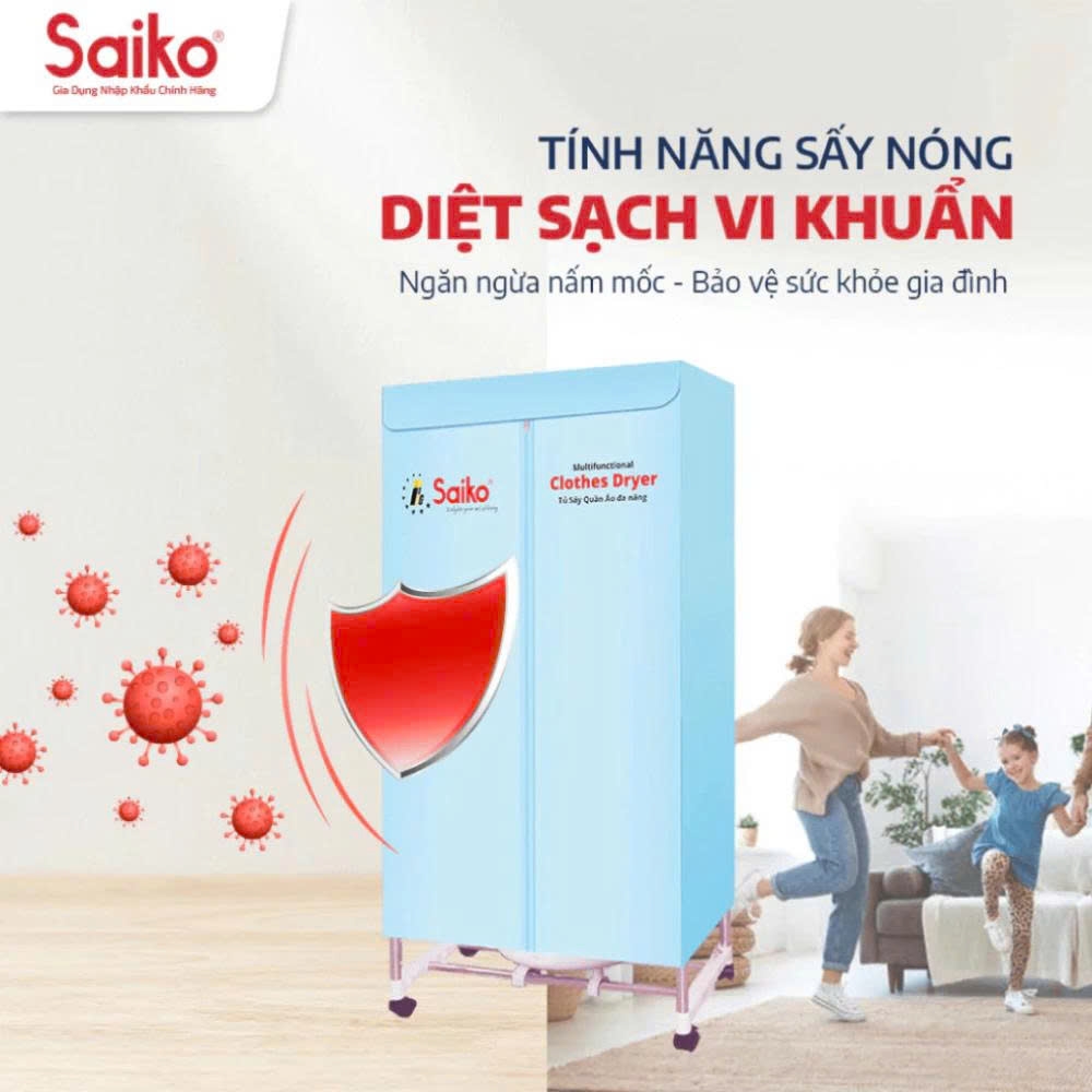 Tủ sấy quần áo saiko cd 1900 Cao cấp chính hãng