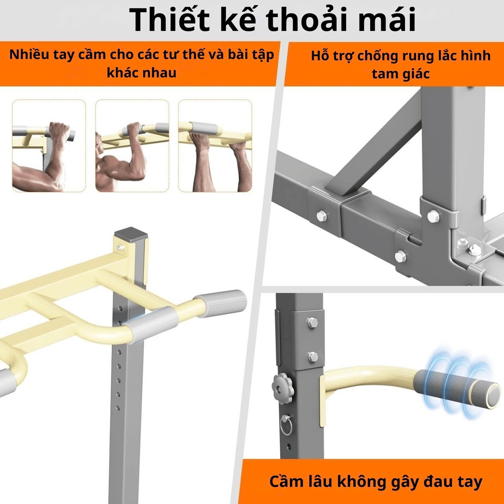 Khung Xà Đơn Đa Năng – Chịu Tải 150Kg – Thép Hộp 4x4cm Dày 1.2mm – Điều Chỉnh Cao 155–216cm