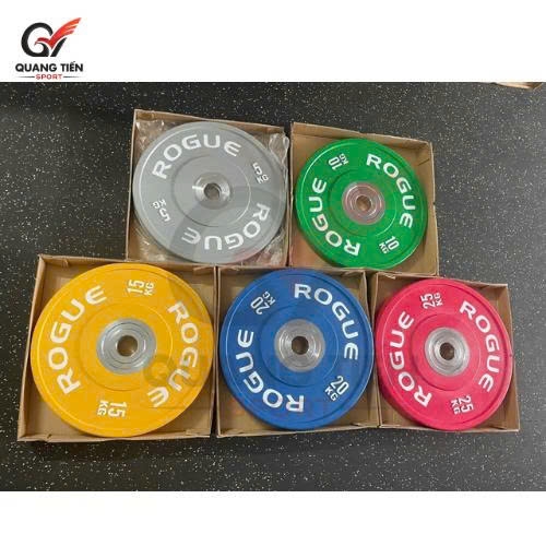 Tạ bánh cao su lõi thép nhỏ ROGUE cao cấp lỗ 50 nhập khẩu (set 5-25kg) (1 đôi bánh)