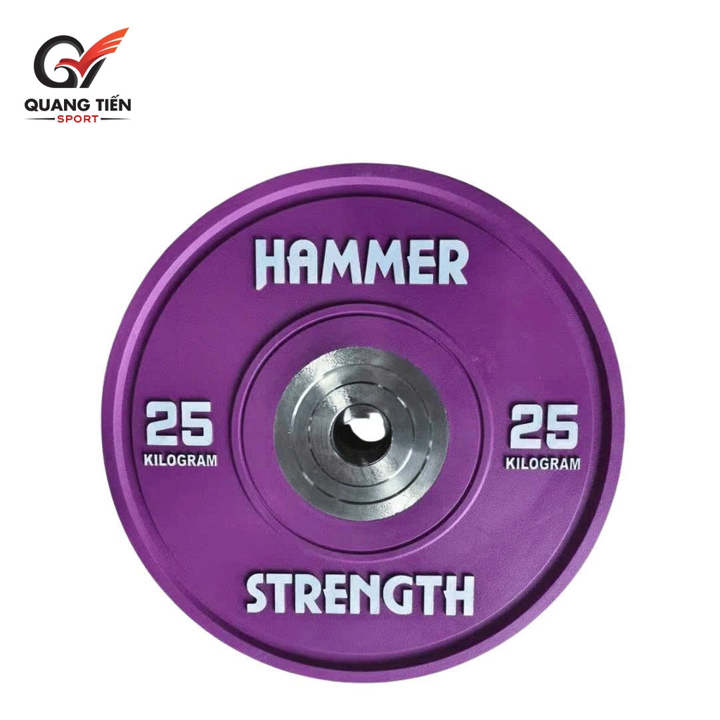 Tạ bánh cao su lõi thép nhỏ Hammer Strength cao cấp lỗ 50 nhập khẩu (giá 1 cặp)