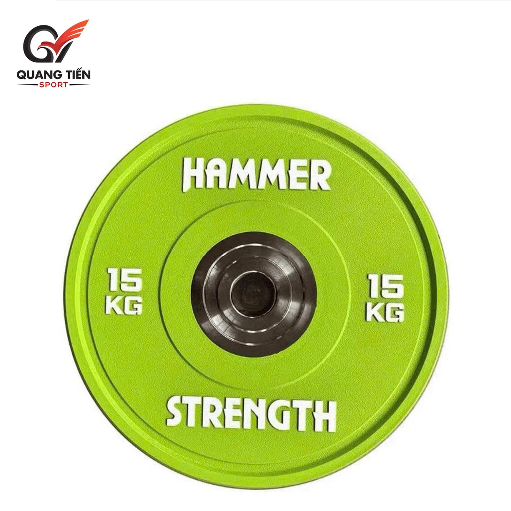 Tạ bánh cao su lõi thép nhỏ Hammer Strength cao cấp lỗ 50 nhập khẩu (Set 5 - 25kg)