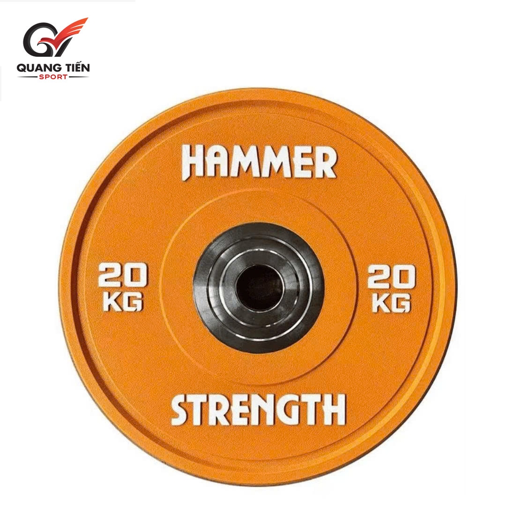 Tạ bánh cao su lõi thép nhỏ Hammer Strength cao cấp lỗ 50 nhập khẩu (Set 5 - 25kg)