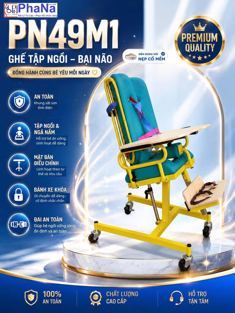 PN49M1 - Ghế ngồi trẻ khuyết tật tam giác ngã nằm
