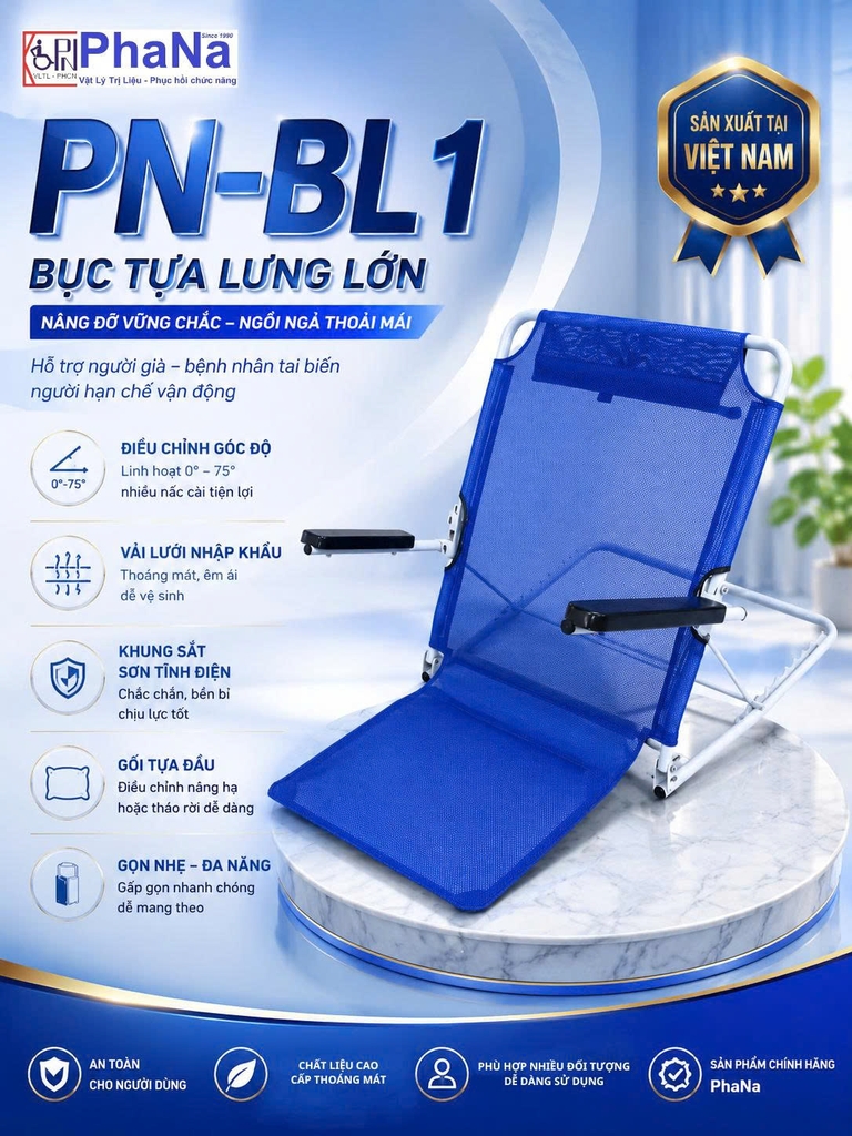 BỤC TỰA LƯNG LỚN CÓ TAY PN-BL1T