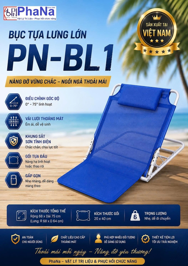 BỤC TỰA LƯNG LỚN CÓ TAY PN-BL1T