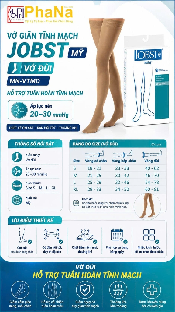 MN-VTMDL - Vớ giãn tĩnh mạch JOBST-Mỹ (Vớ đùi)