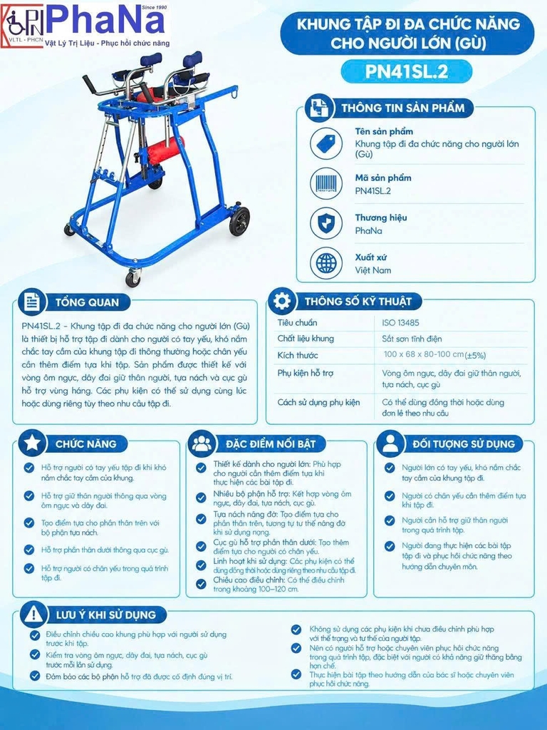 PN41SL.2 -Khung tập đi đa chức năng cho người lớn M2 ( Gù)