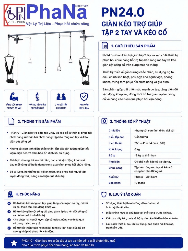 PN24.0 - Giàn kéo trợ giúp tập 2 tay và kéo cổ