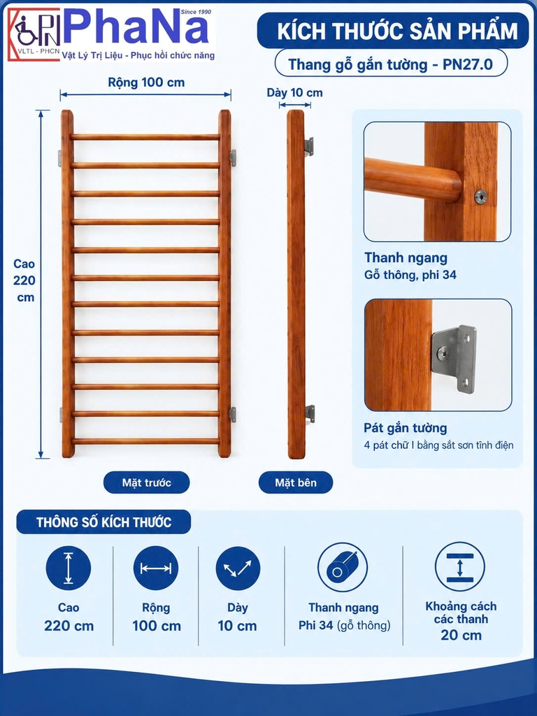 PN27.0 - Thang gỗ gắn tường
