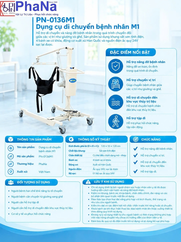 PN-0136M1 - Dụng cụ di chuyển bậnh nhân M1