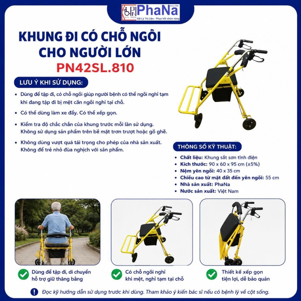 KHUNG ĐI CÓ CHỖ NGỒI CHO NGƯỜI LỚN - PN42SL.810