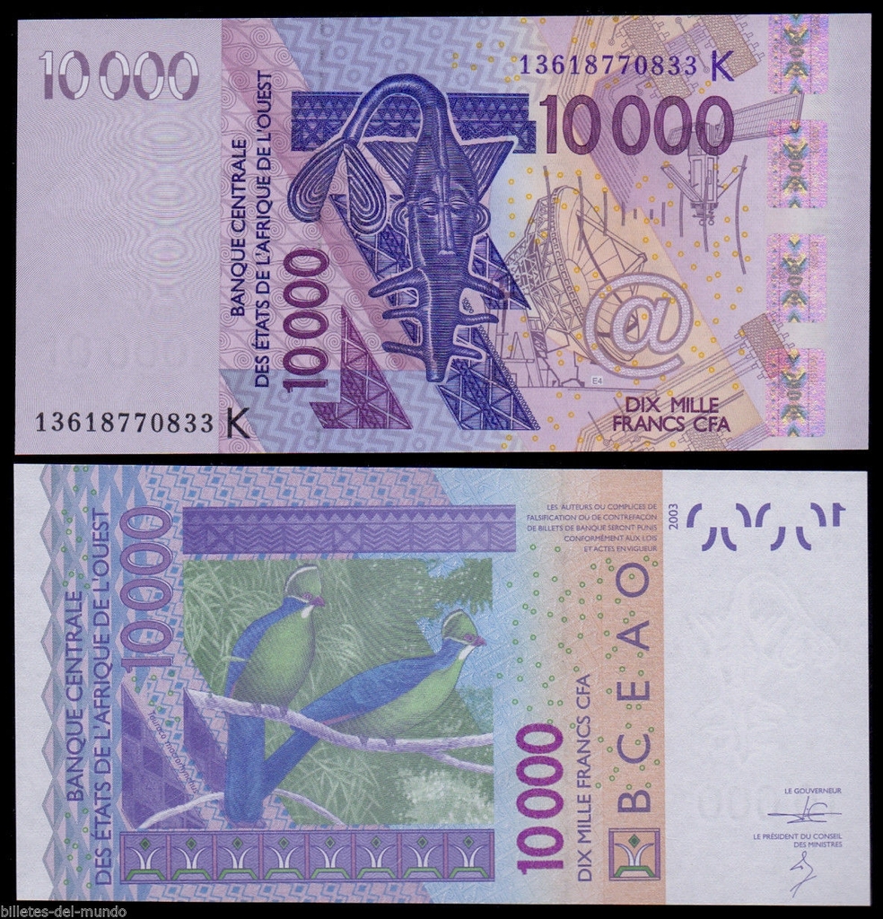 10000 francs West African States 2012 Shop tiền sưu tầm D ...