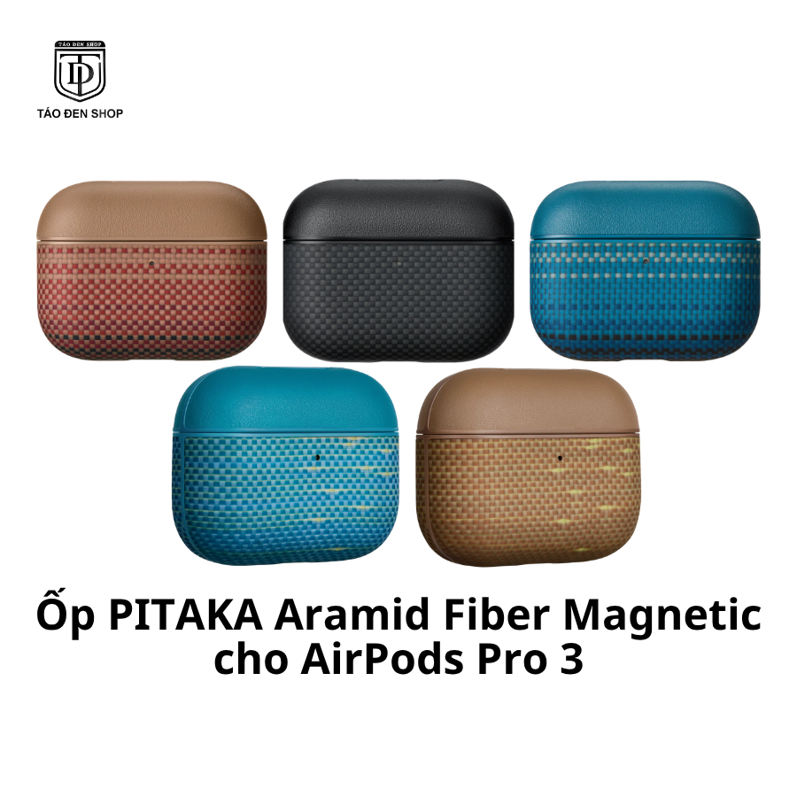 Ốp PITAKA Aramid Fiber Magnetic cho AirPods Pro 3