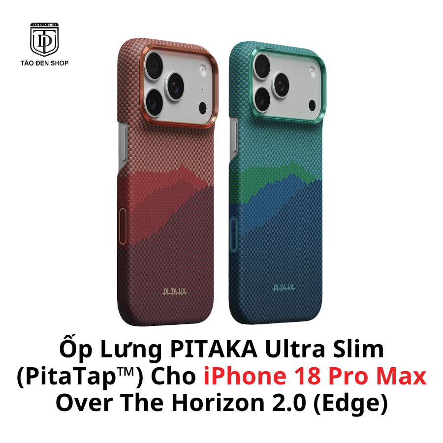 Ốp Lưng PITAKA Ultra Slim (PitaTap™) Cho iPhone 18 ProMax – Over The Horizon 2.0 (Edge)