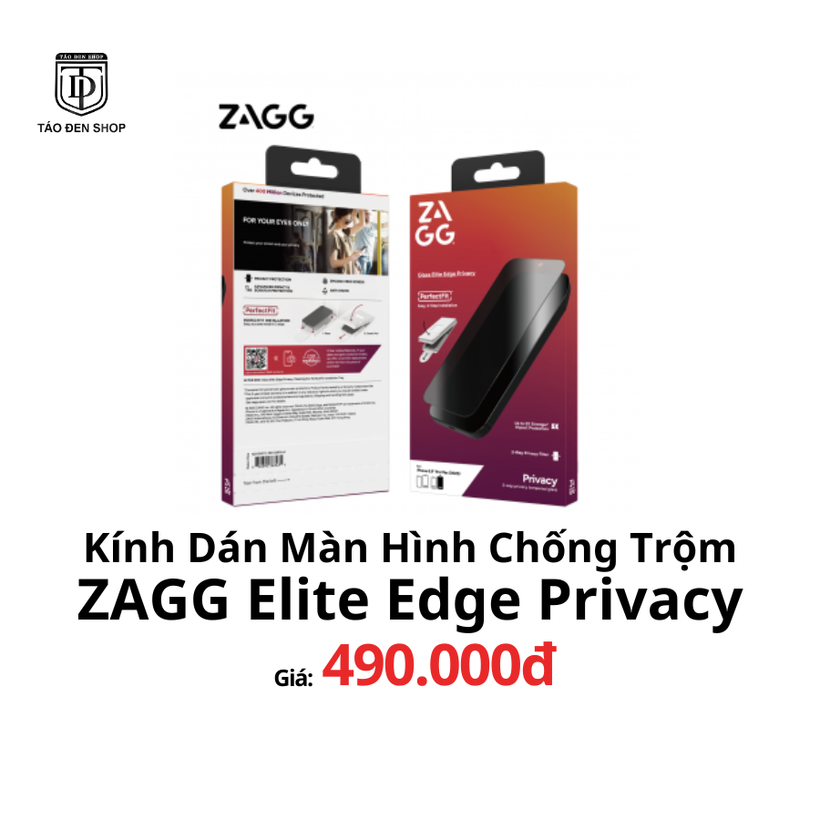 Kính dán màn hình iPhone 17 series - ZAGG Elite Edge Privacy