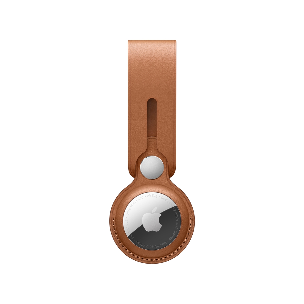 AirTag Leather Loop Saddle Brown