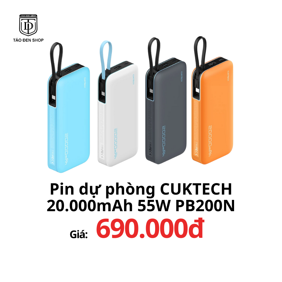 Pin Dự Phòng Cuktech 20000 mAh, max 55W – PB200N