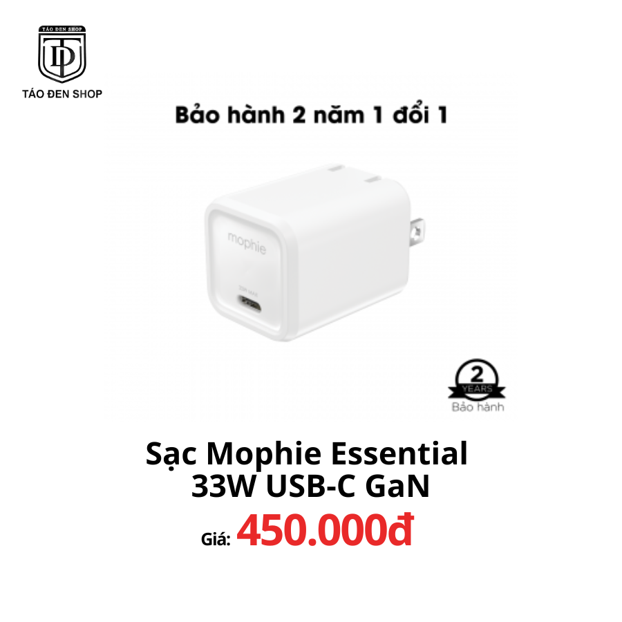 Củ Sạc mophie Essential 33W USB-C GaN