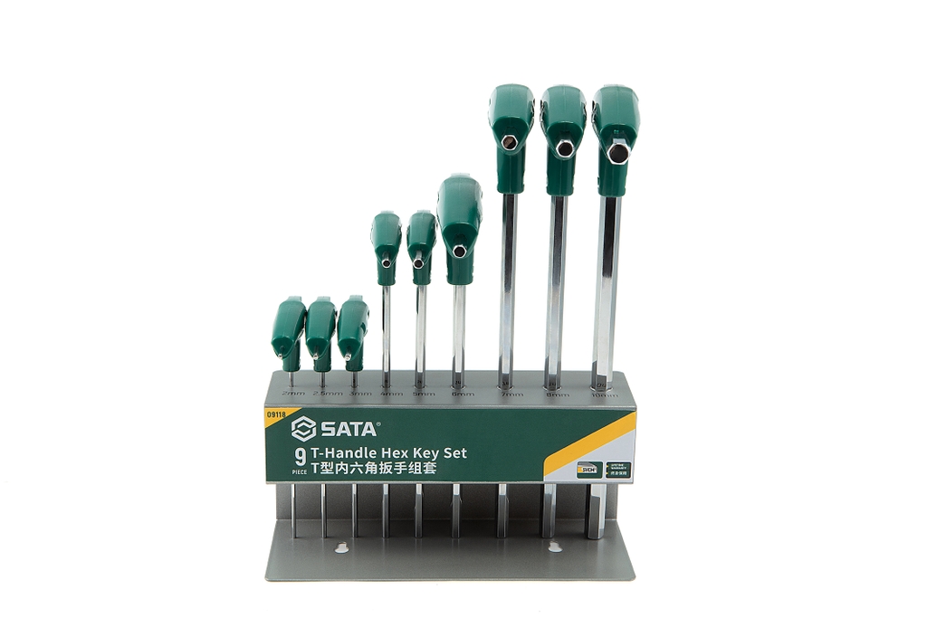 Bộ cờ lê tay cầm chữ T 1bộ 9 cái SATA 09117 - 9PC. T-HANDLE BALL POINT HEX KEY SET