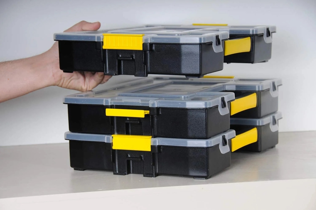 Hộp nhựa đựng mũi khoan, ốc vít 14 ngăn Stanley 1-97-483
