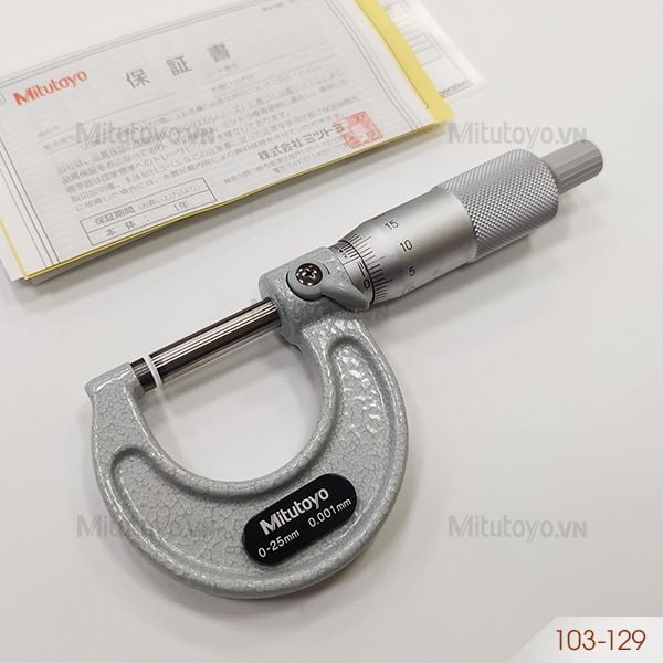 Panme đo ngoài cơ khí 0-25mm/0.001mm Mitutoyo 103-129