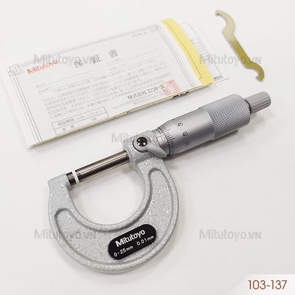 Panme đo ngoài cơ khí 0-25mm/0.01mm Mitutoyo 103-137