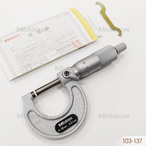 Panme đo ngoài cơ khí 0-25mm/0.01mm Mitutoyo 103-137